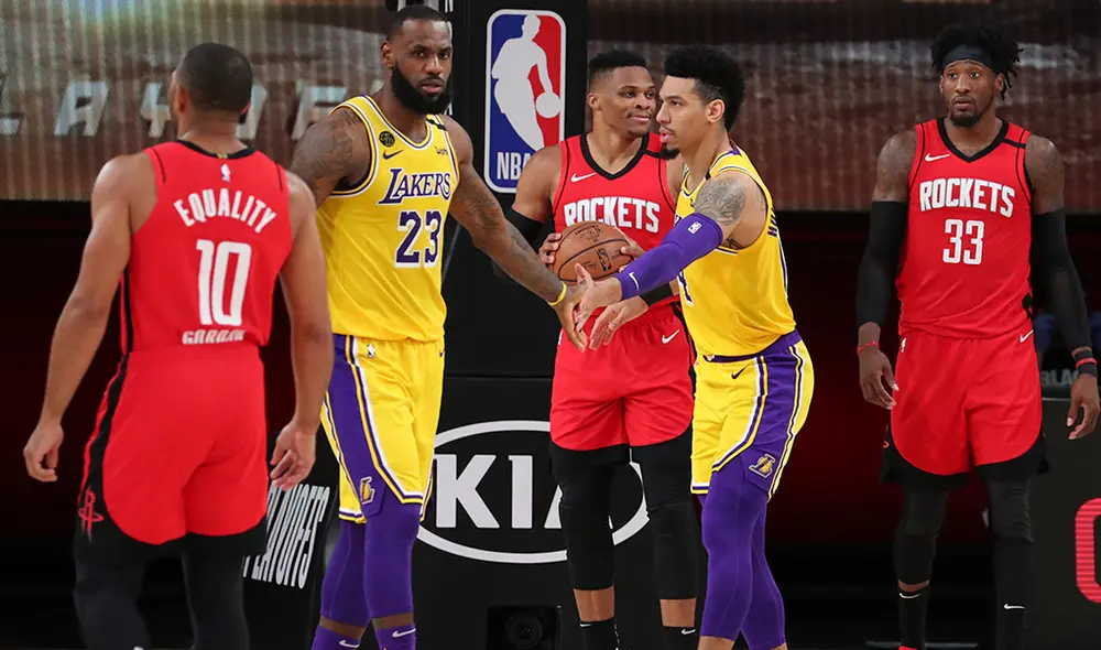 Los Angeles Lakers enfrentan a los Houston Rockets por cuarto juego de los NBA Playoffs 2020. Foto: AFP