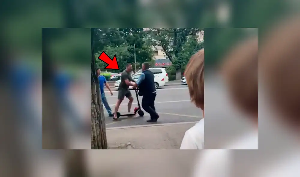 Vía YouTube. Joven que manejaba scooter eléctrico obtuvo un terrible desenlace tras subir a un autobús para pegarle al conductor