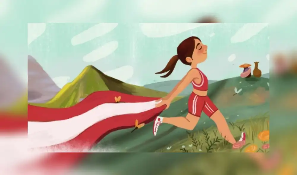 Una de las ilustraciones de la biografía de la fondista Inés Melchor. Una de las ilustraciones de la biografía de la fondista Inés Melchor.