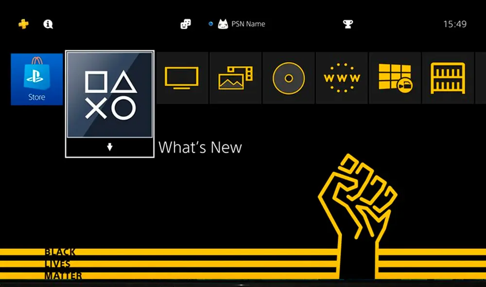 Así luce el tema de Black Lives Matter que puedes descargar gratis en tu PS4. Foto: PlayStation