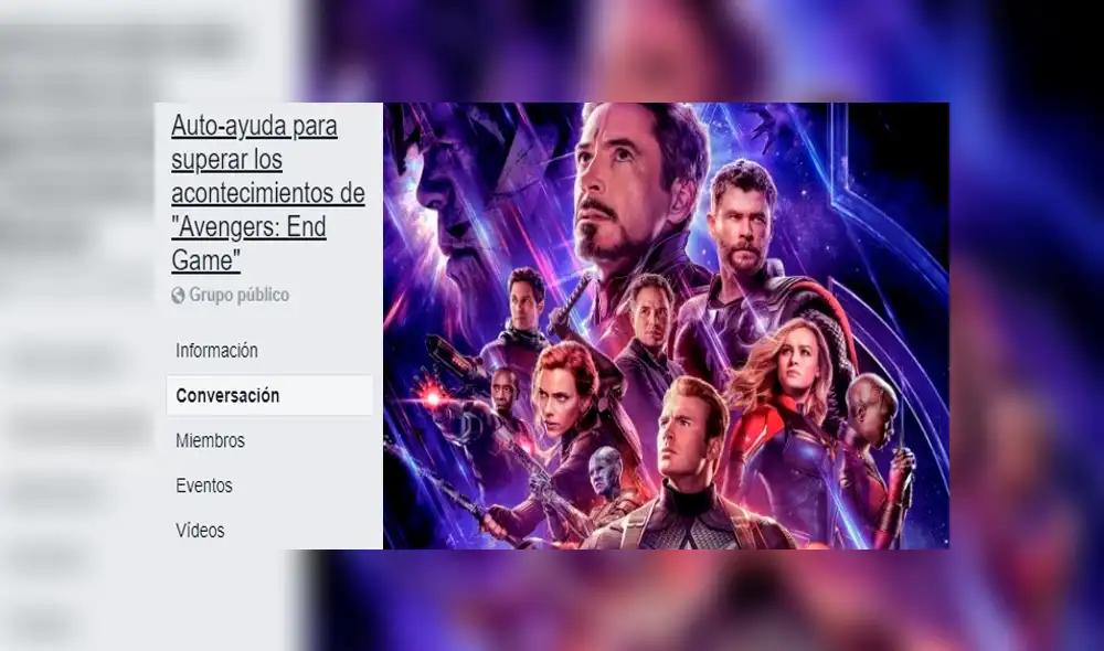 Facebook: Fans crearon un grupo de “Auto-ayuda para superar los acontecimientos de ‘Avengers: Endgame’"
