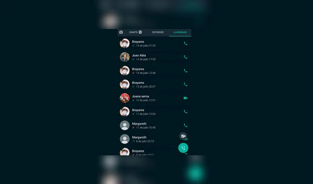 Crear sala desde la pestaña 'Llamadas'.