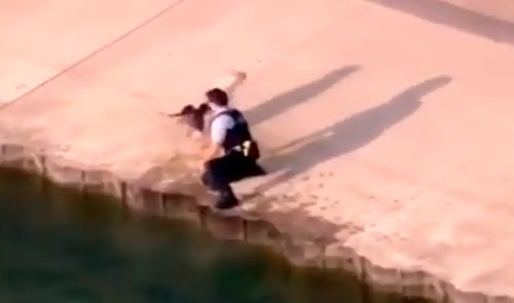 Facebook viral: policía rescata a perro de morir ahogado en un lago en ...