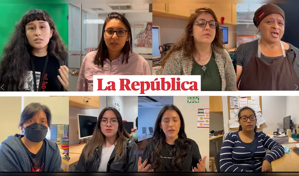 Periodistas de La República se manifiestan por el #25N. Foto: Captura.