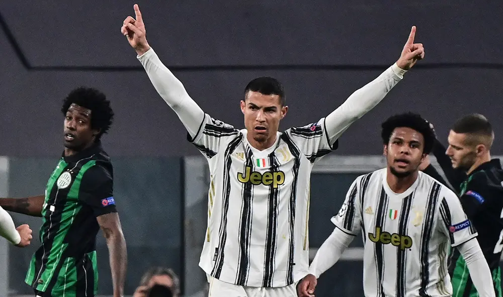Cristiano Ronaldo anotó el gol de la Juventus ante Ferencváros por la Champions League. Foto: AFP