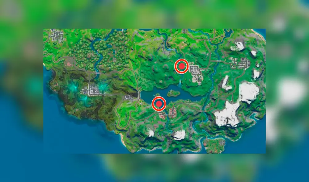 Ubicaciones en el mapa de las pruebas contrarreloj de natación.