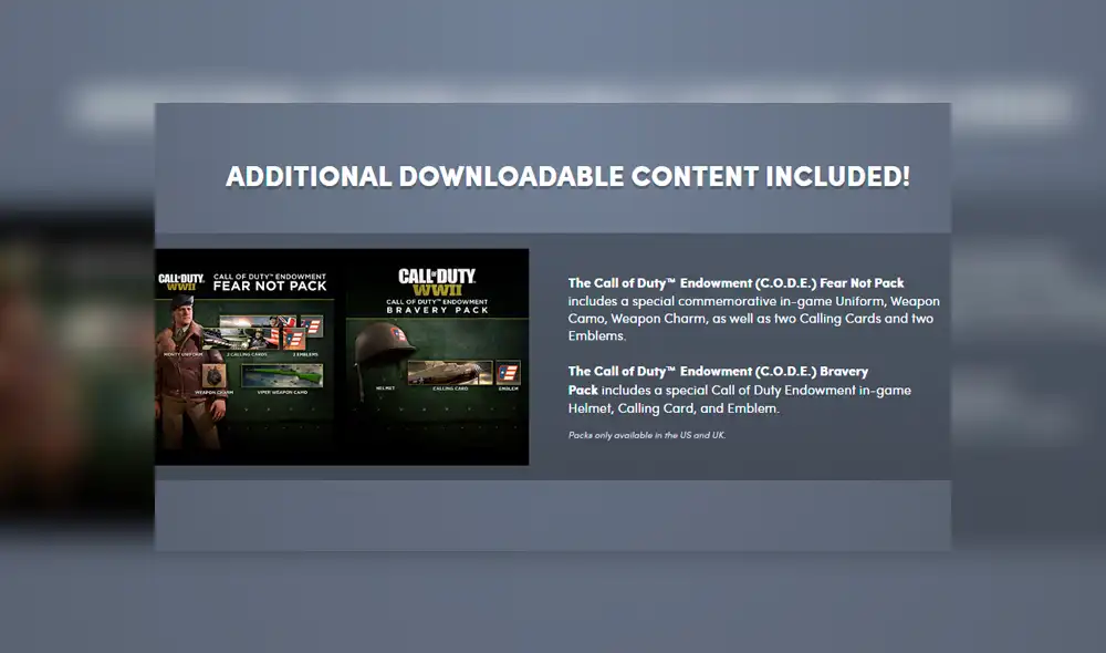 Call of Duty WWII viene con contenido adicional. Call of Duty WWII viene con contenido adicional.