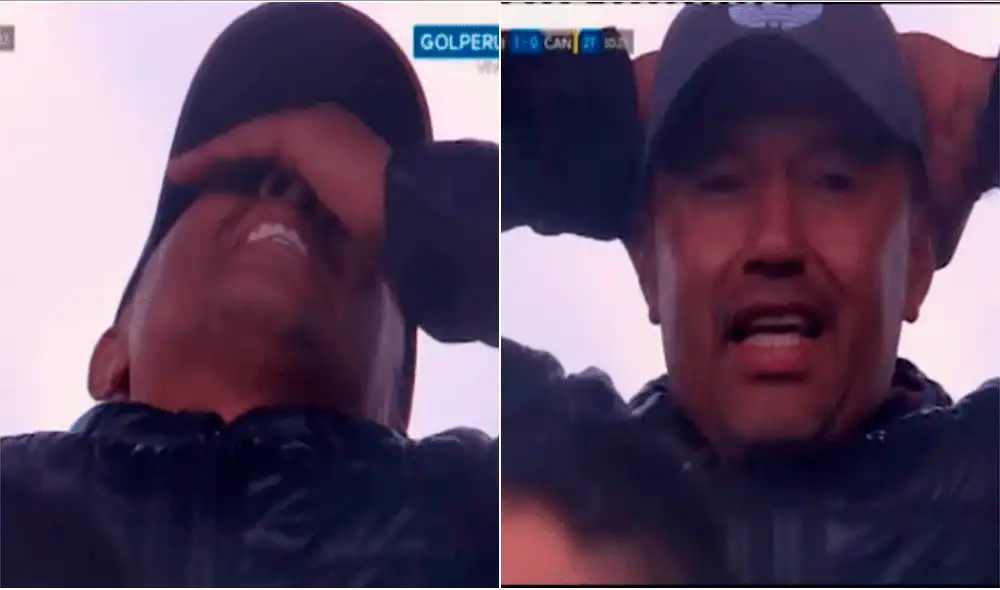 El Chorri Palacios manifestó su lamento al ver cómo su hijo falló una increíble ocasión de gol para Sporting Cristal. | Foto: Gol Perú