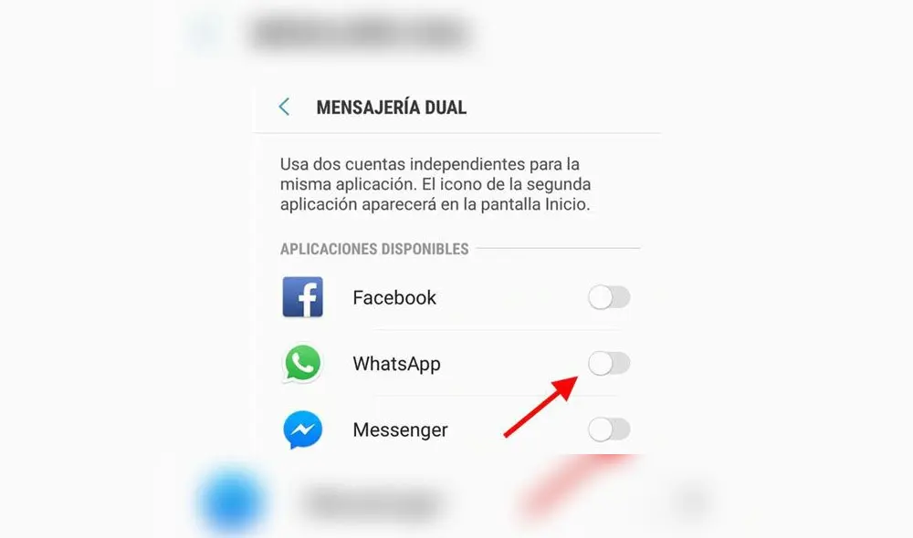 Mensajería Dual en Samsung.