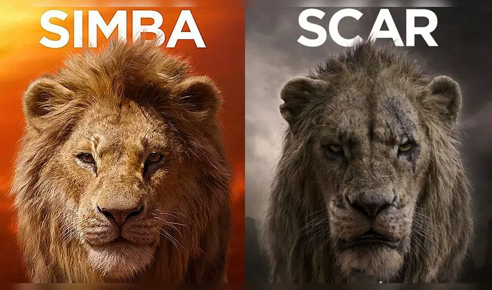 Simba se enfrenta a Scar como en la película original.