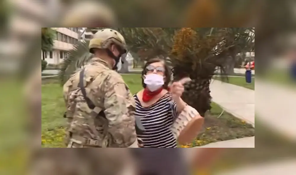 Agentes FAP prefirieron no detener a la mujer, debido a su avanzada edad. (Foto: Captura de video / Canal N) Agentes FAP prefirieron no detener a la mujer, debido a su avanzada edad. (Foto: Captura de video / Canal N)