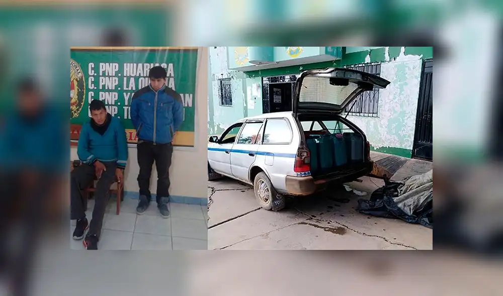 Pasco: policía detiene a sujetos por robar 80 galones de combustible