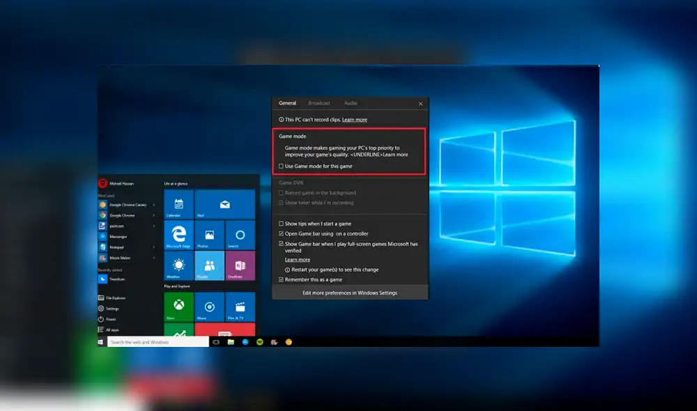 La opción diseñada para aumentar el rendimiento de los videojuegos en Windows 10 estaría teniendo el efecto contrario.