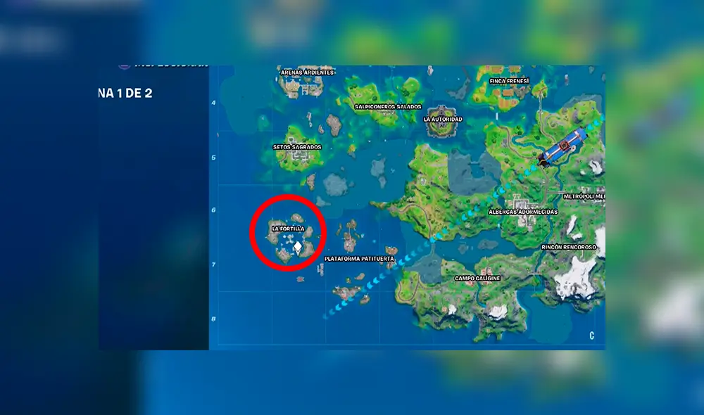 Ubicación de las armas de Océano.