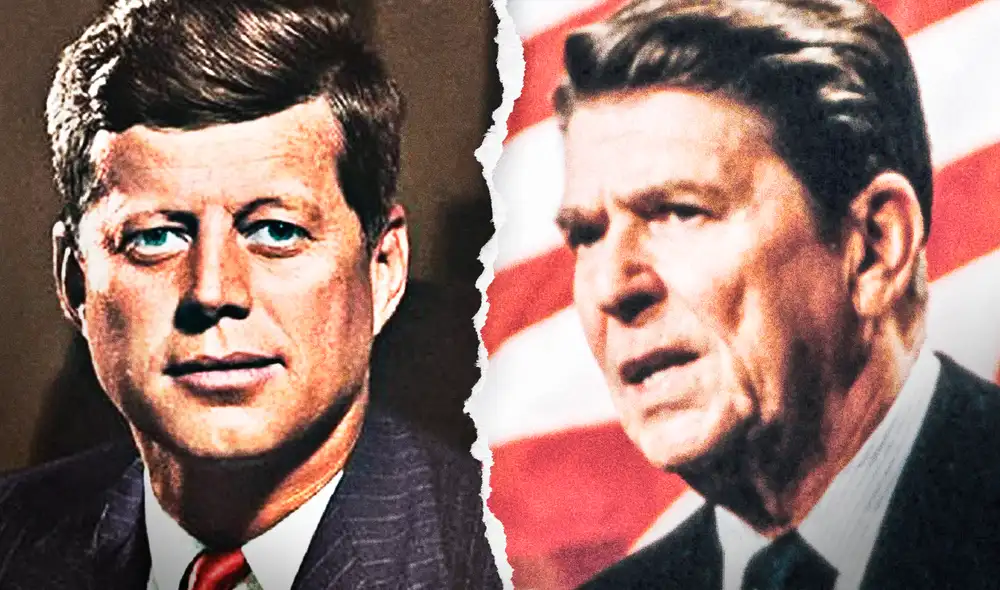 John F. Kennedy murió asesinado, mientras que Ronald Reagan estuvo al borde de la muerte tras un atentado. Foto: Composición Fabrizio Oviedo / La República.