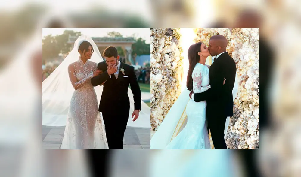 Priyanka Chopra superó a Kim Kardashian con el largo de su velo de novia 