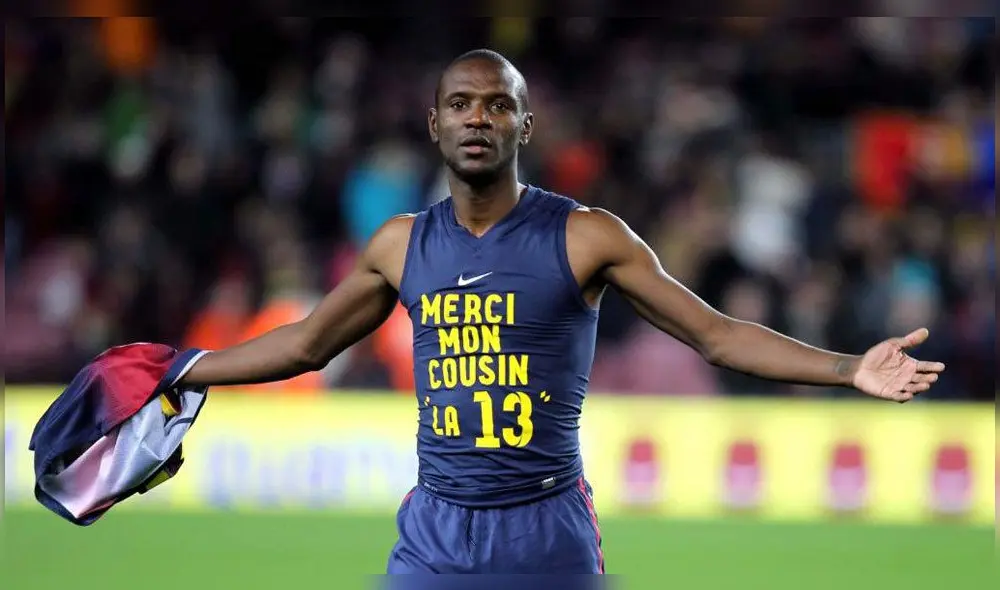 El exjugador del 'Barza' llegó a lucir una camiseta en agradecimiento a su primo. Foto: EFE.