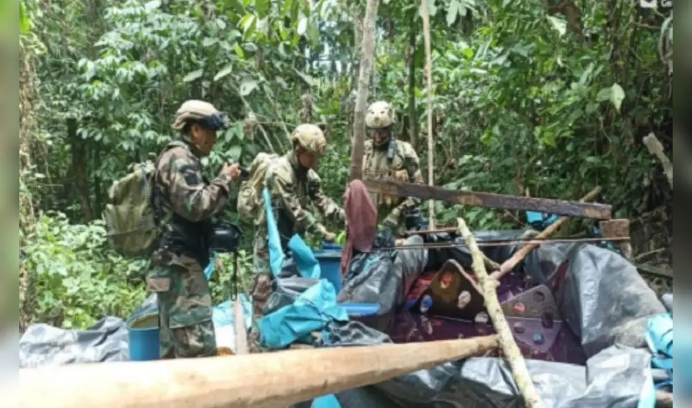 Cusco. Sinchi de Mazamari realizaron el operativo vía aérea y terrestres en el VRAEM. Foto PNP