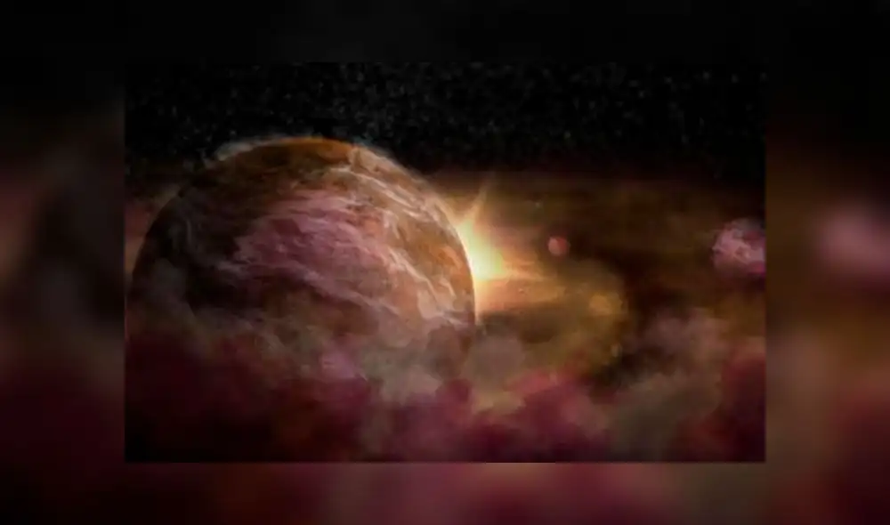 Recreación de los planetas en etapa de formación alrededor de una joven estrella. Imagen: NRAO.