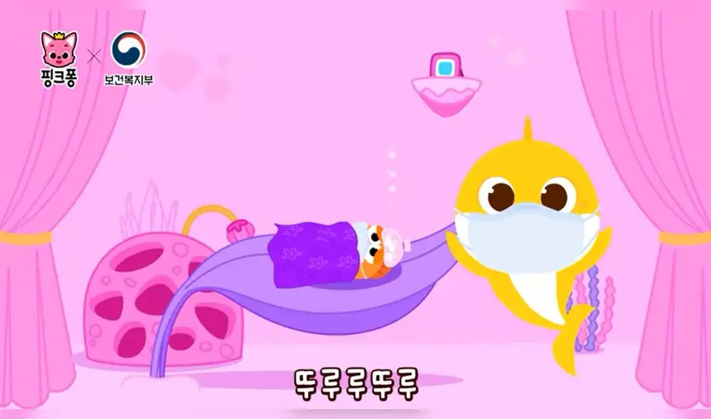 Desliza para ver más fotos de la campaña de Baby Shark y Ping Fong contra el coronavirus.