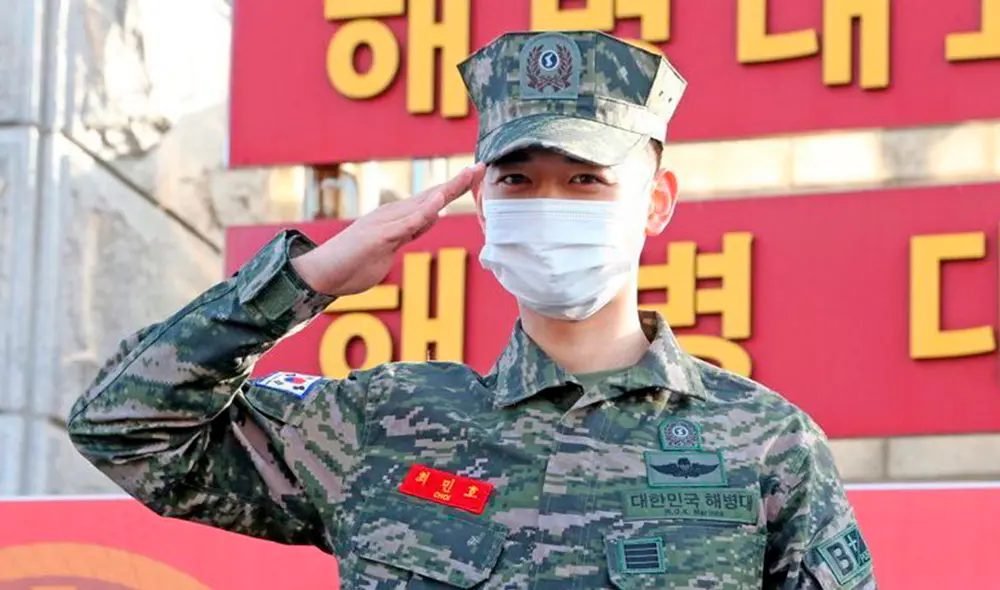 Minho se enlistó en el cuerpo de Marines desde el 15 de abril del 2019. Foto: Yonhap Minho se enlistó en el cuerpo de Marines desde el 15 de abril del 2019. Foto: Yonhap