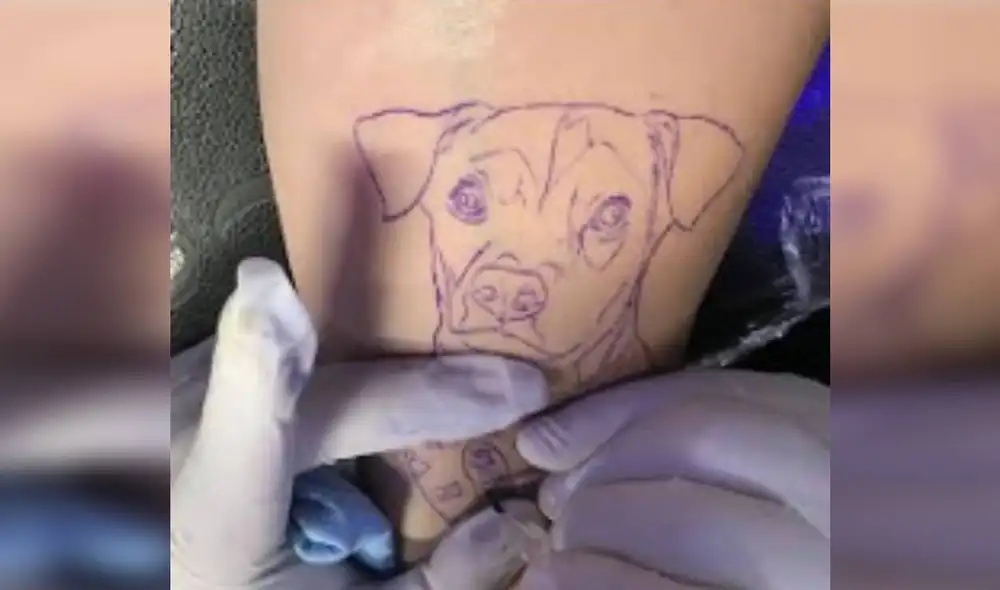 Desliza las imágenes para apreciar el increíble tatuaje que un joven se hizo en el brazo en honor a su perro. Foto: captura de YouTube Desliza las imágenes para apreciar el increíble tatuaje que un joven se hizo en el brazo en honor a su perro. Foto: captura de YouTube