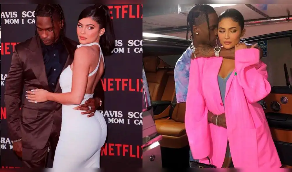 Travis Scott toca el derrier a Kylie Jenner durante alfombra roja Travis Scott toca el derrier a Kylie Jenner durante alfombra roja