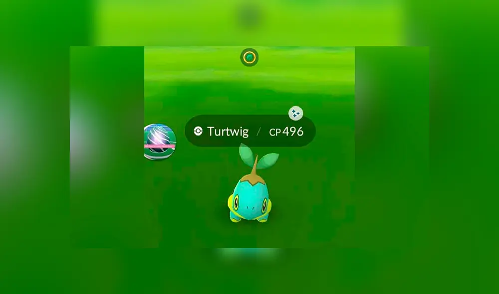 Así luce Turtwig en su variante shiny dentro de Pokémon GO.