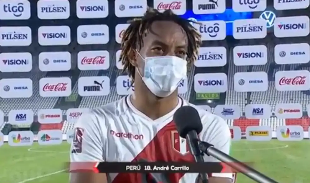 André Carrillo valoró el punto obtenido en el estadio Defensores del Chaco. Foto: Captura de video/Movistar Deportes