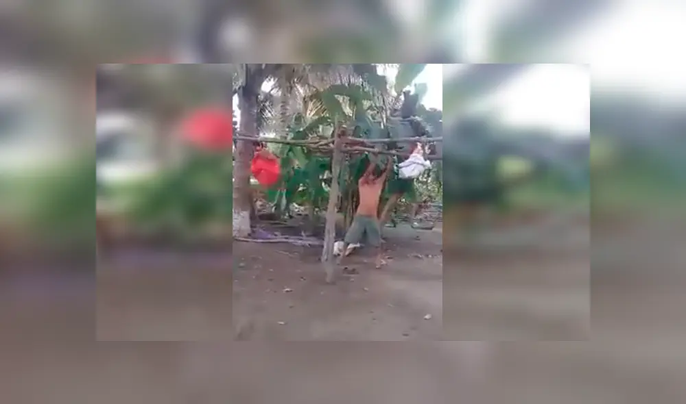 En Facebook, un padre recolectó varios materiales para crear un columpio en medio de un desolado campo.