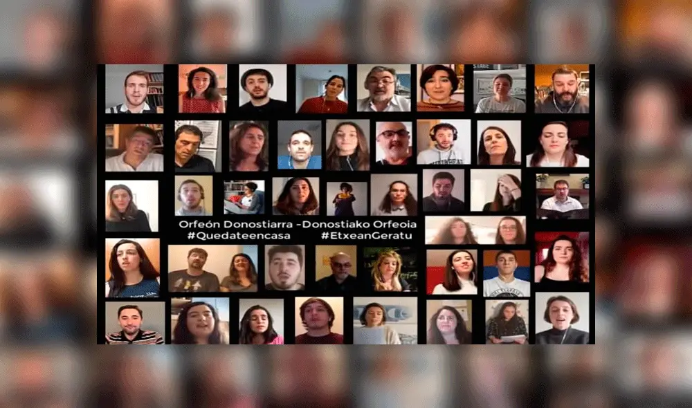 Más de 40 integrantes de la coral Orfeón Donostiarra se reunieron vía telemática Más de 40 integrantes de la coral Orfeón Donostiarra se reunieron vía telemática