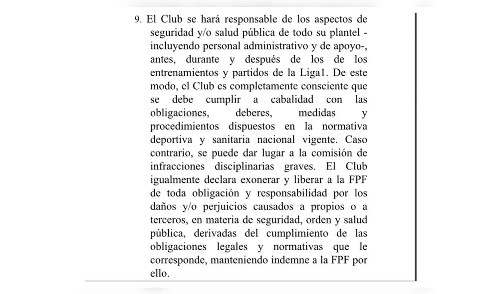 FPF: Óscar del Portal hace una observación del Declaración Jurada enviada a los clubes de la Liga 1.