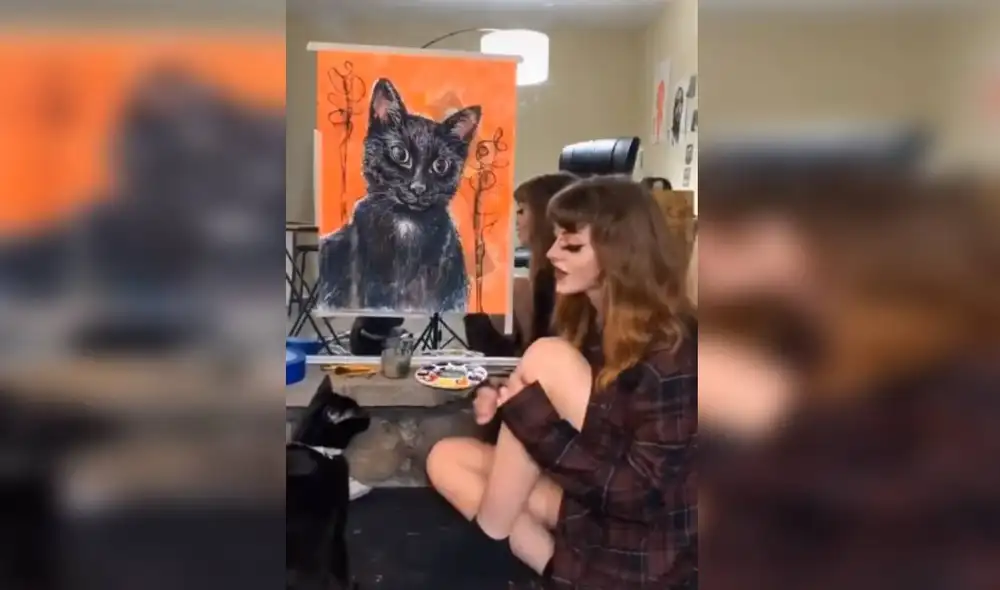 Desliza las imágenes para apreciar el talento de una joven al inspirarse en su felino para hacer una obra de arte. Foto: captura de Facebook
