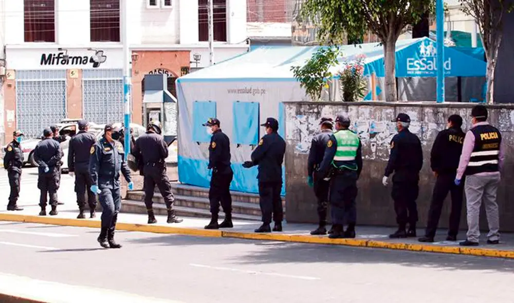 Policías Arequipa coronavirus Policías Arequipa coronavirus