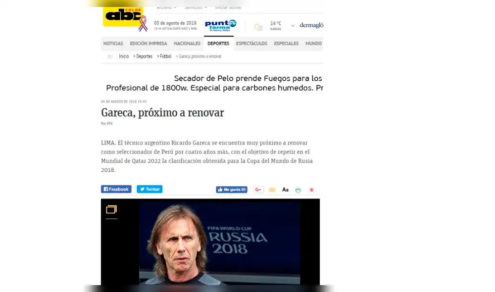 Ricardo Gareca fue noticia internacional tras su casi renovación con Perú