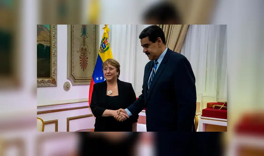 Michelle Bachelet mantiene última reunión con Nicolás Madura en Palacio de Miraflores. Créditos: EFE Michelle Bachelet mantiene última reunión con Nicolás Madura en Palacio de Miraflores. Créditos: EFE