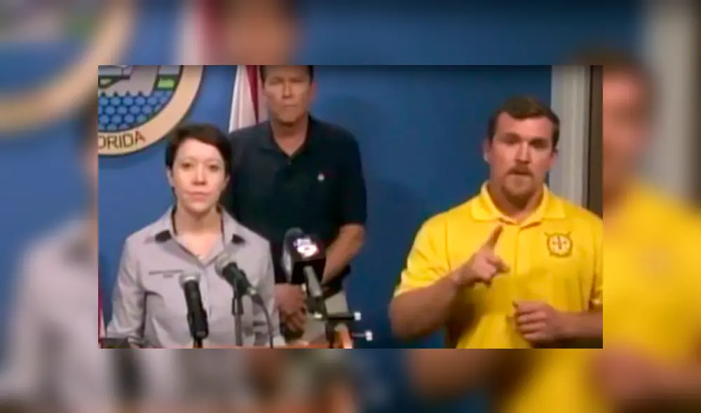 YouTube: intérprete de señas habla de osos y monstruos en conferencia de prensa por el huracán Irma [VIDEO]