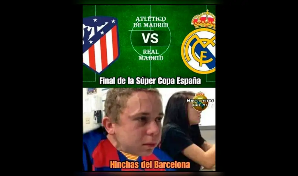 Real Madrid vs Atlético Madrid: memes por la final Supercopa de España. Foto Facebook. Real Madrid vs Atlético Madrid: memes por la final Supercopa de España. Foto Facebook.