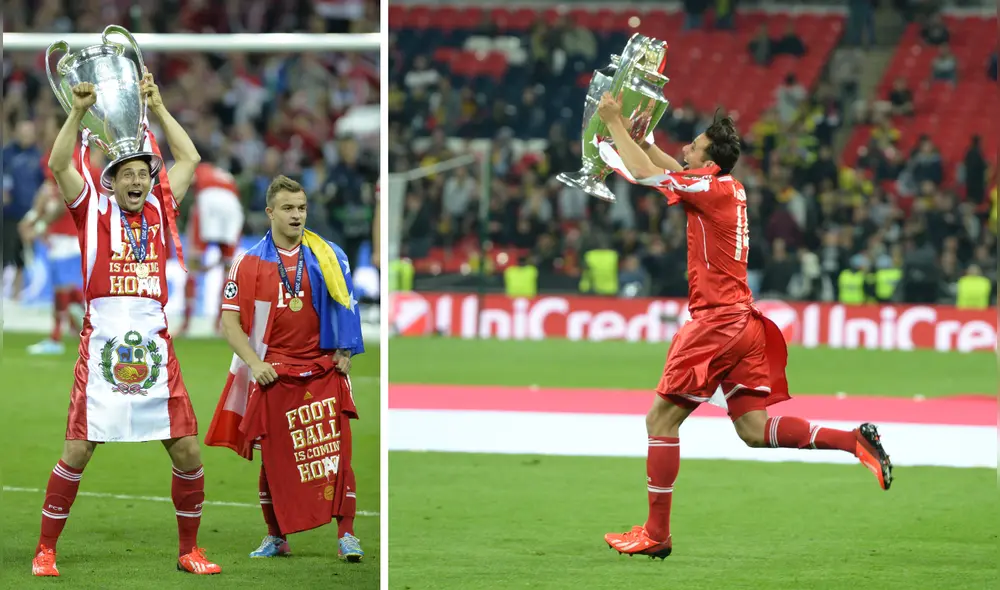 Claudio Pizarro recordó la vez que gano la Champions League con el Bayern Múnich. Foto: AFP