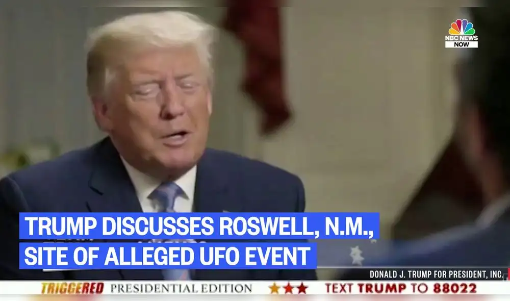 El mandatario aseguró saber cosas “interesantes” sobre el hecho ocurrido el 2 de julio de 1947. Foto: Captura NBC News. El mandatario aseguró saber cosas “interesantes” sobre el hecho ocurrido el 2 de julio de 1947. Foto: Captura NBC News.