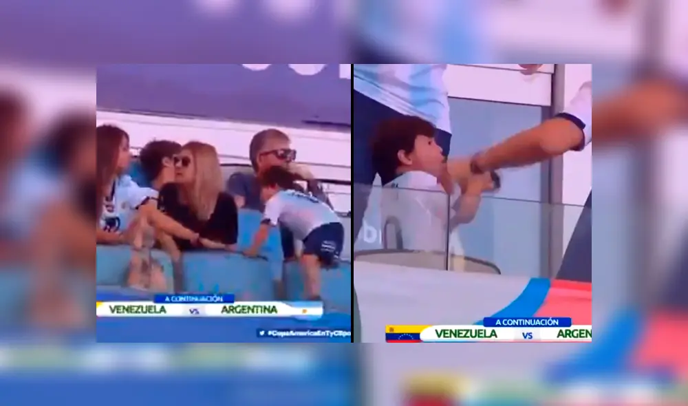 Argentina vs. Venezuela: hijo de Lionel Messi. Foto: Captura de video