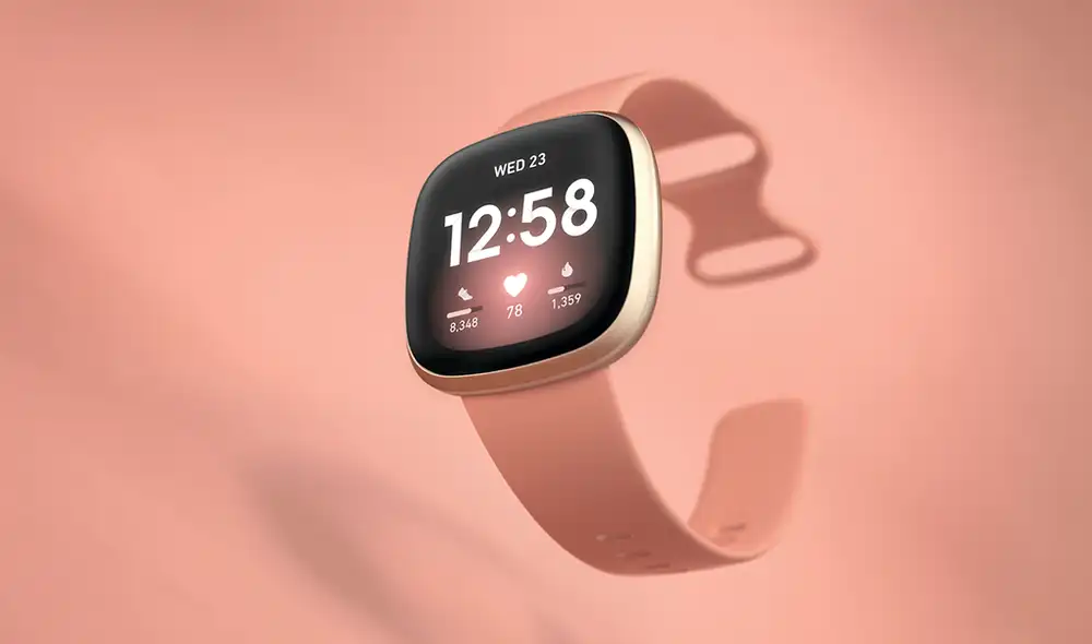 El Fitbit Versa 3 en color rosa / aluminio dorado suave.| Foto: Fitbit