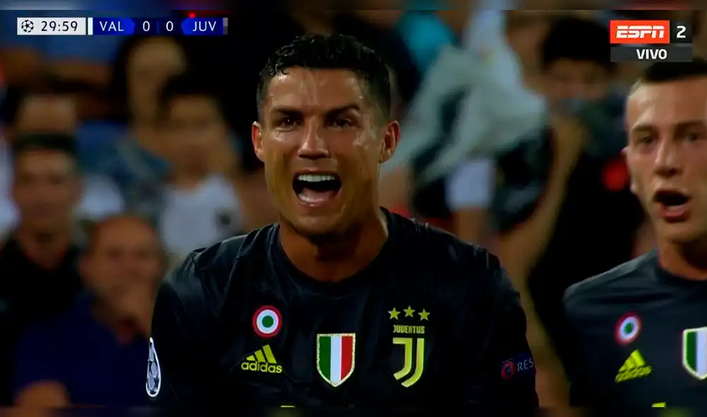 Ronaldo salió llorando tras ser expulsado por agresión ante el Valencia [VIDEO]