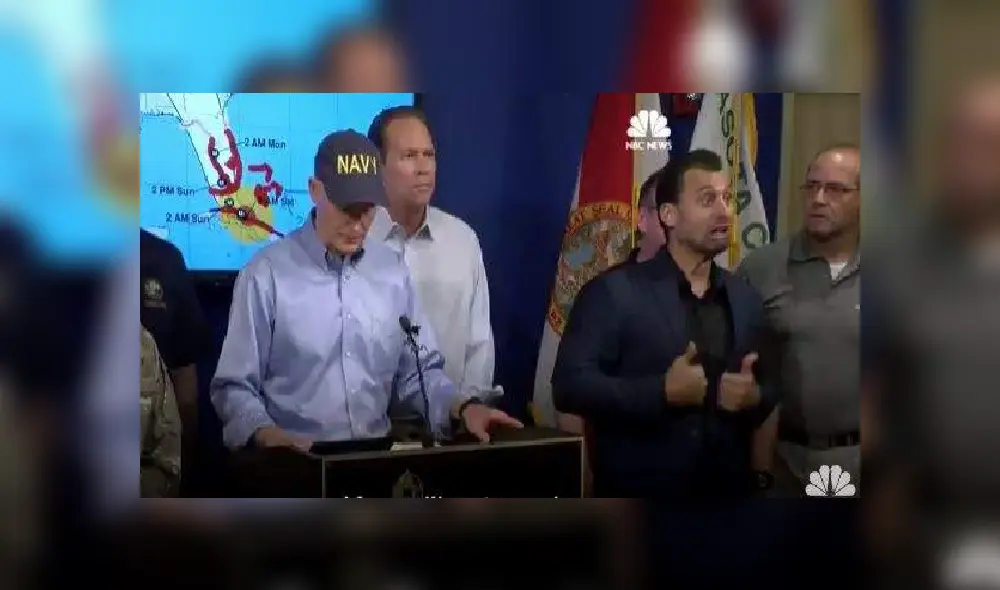 YouTube: Intérprete de señas se vuelve viral por sus gestos durante discurso sobre el huracán Irma [VIDEO]