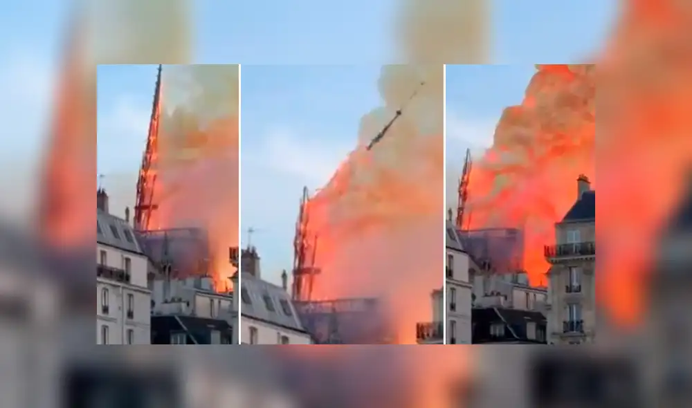 Notre Dame: el preciso momento del colapso de aguja en histórica cúpula