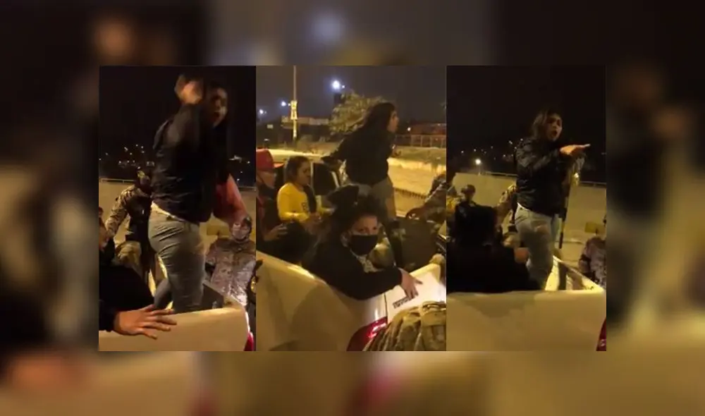 Infractora no quería sentarse y se paró varias veces pese a las indicaciones de los militares. (Foto: Capturas de video / WhatsApp RTV)