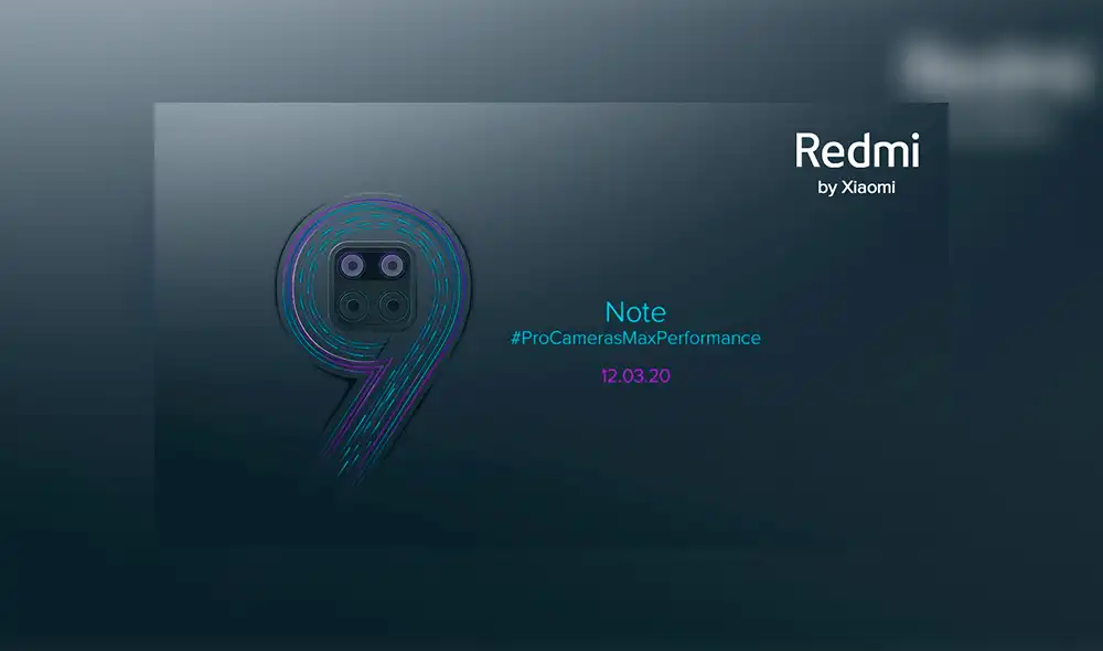 El nuevo Redmi Note 9 será presentado el próximo 12 de marzo.| Foto: Xiaomi