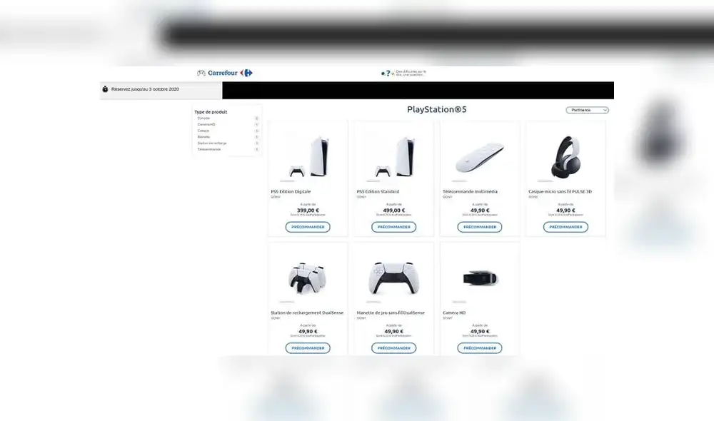 Precio filtrado Carrefour. Foto: Captura. Precio filtrado Carrefour. Foto: Captura.