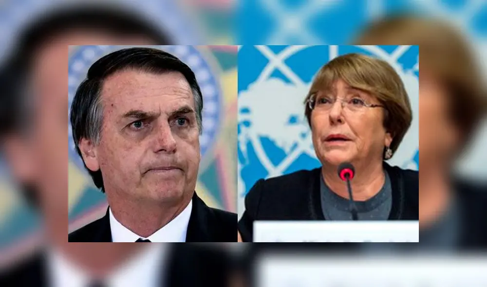 Presidente de Brasil, Jair Bolsonaro arremete contra la Alta Comisionada de la ONU, Michelle Bachelet. Foto: Composición.