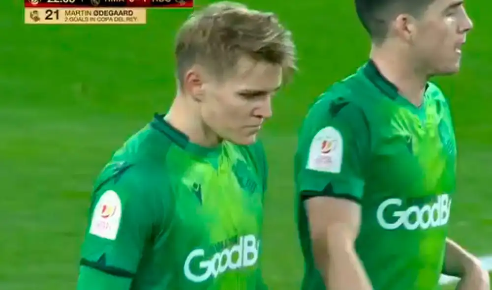 Odegaard marcó el primer gol de la Real Sociedad ante el Real Madrid. Foto: Captura Odegaard marcó el primer gol de la Real Sociedad ante el Real Madrid. Foto: Captura